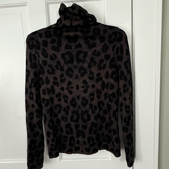 Anthropologie Leopard Cheetah Turtleneck Sweater Long Sleeve Animal Print Size S - Picture 1 of 10